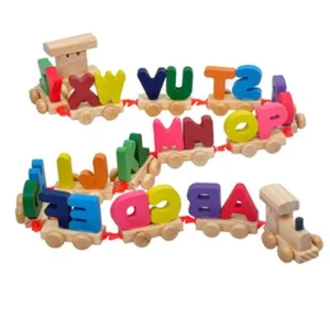 wooden alphabets train perfect for teaching kids a z letters while enhancing motor skills and creativity