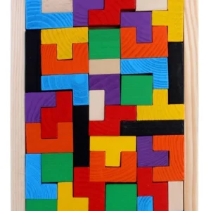 wooden tetris board