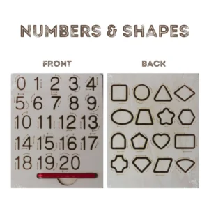 wooden tracing board numeric & shapes