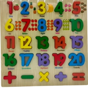 wooden capital alphabet board with pictures