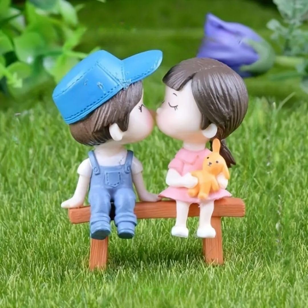 lover miniature couple bench figurine lover miniature couple bench figurine