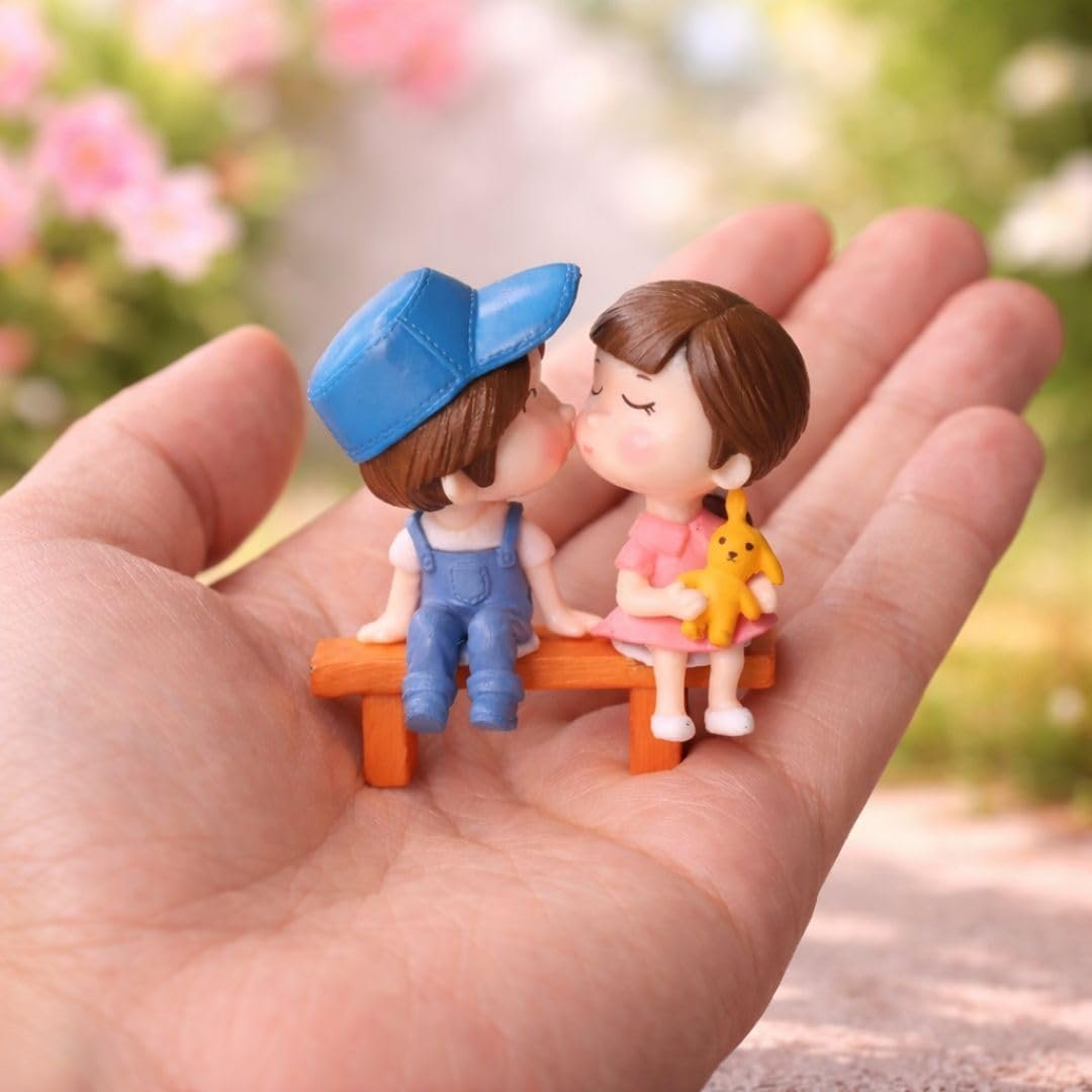 lover miniature couple bench figurine lover miniature couple bench figurine