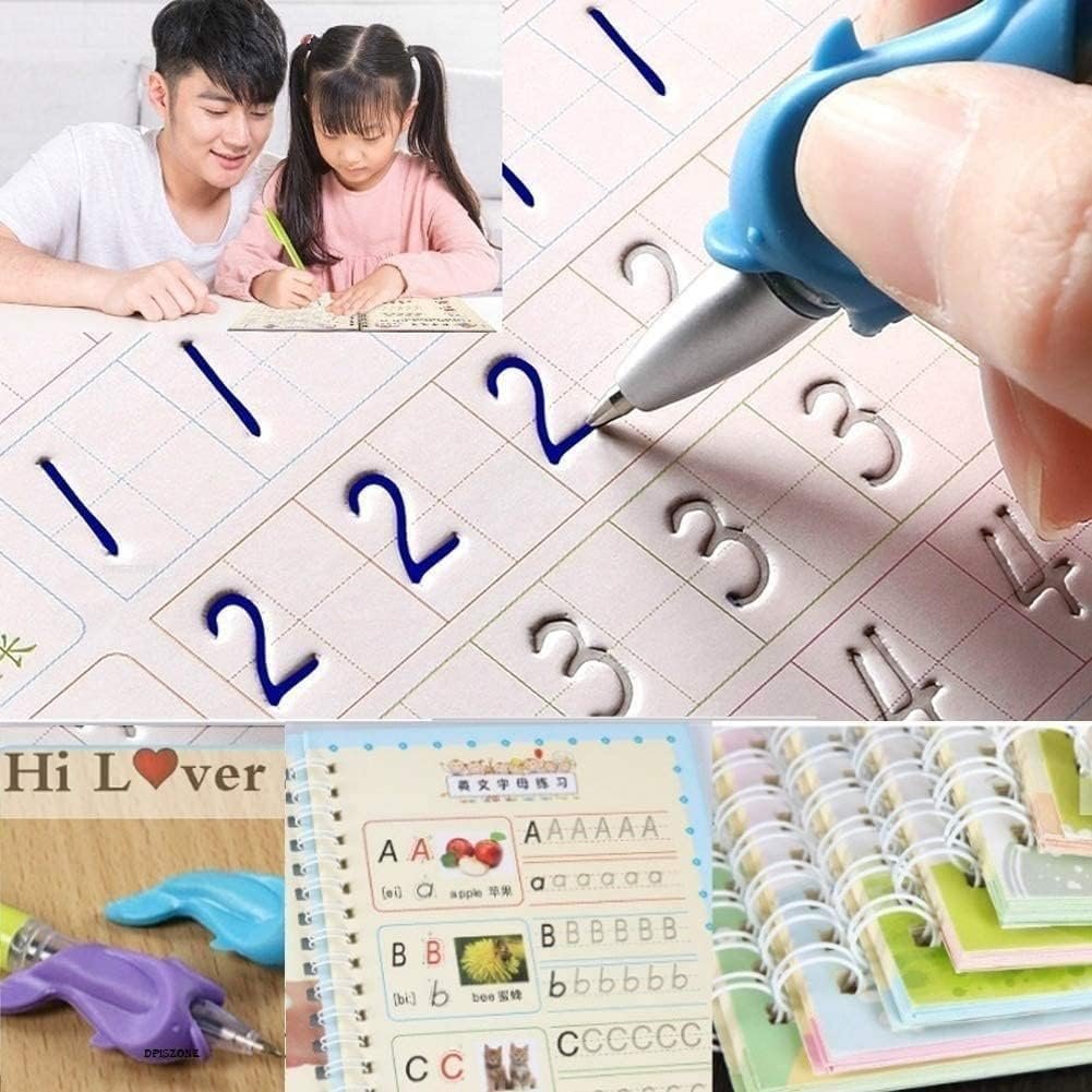 sank magic practice copybook set โ 4 reusable writing books with 10 refills, pen & grip | number, alphabet, math & drawing practice for preschool kids sank magic practice copybook set โ 4 reusable writing books with 10 refills, pen & grip | number, alphabet, math & drawing practice for preschool kids