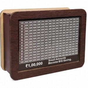 wooden 1lakh savings challenge money bank
