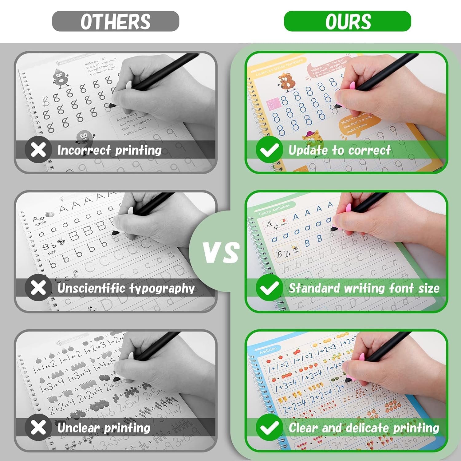 sank magic practice copybook set โ 4 reusable writing books with 10 refills, pen & grip | number, alphabet, math & drawing practice for preschool kids sank magic practice copybook set โ 4 reusable writing books with 10 refills, pen & grip | number, alphabet, math & drawing practice for preschool kids
