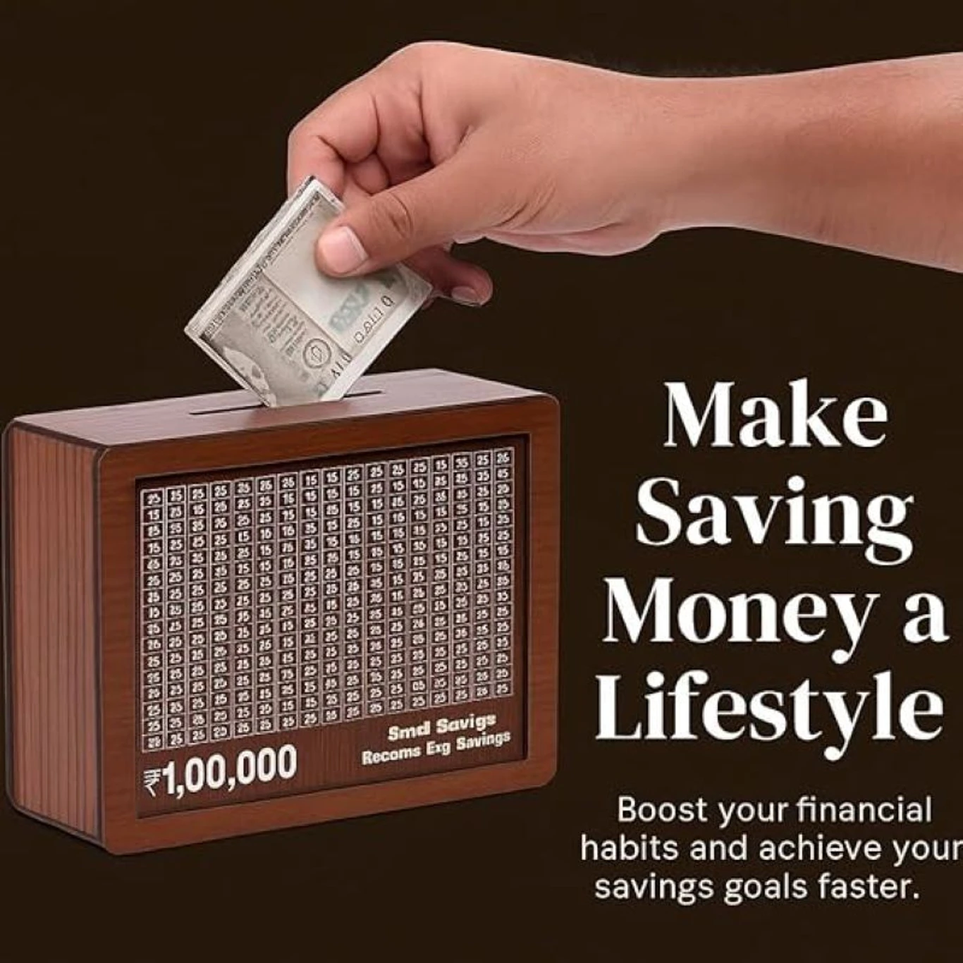 wooden 1lakh savings challenge money bank wooden 1lakh savings challenge money bank